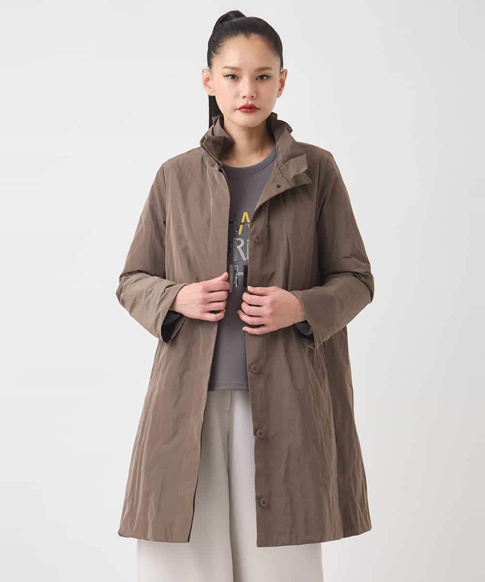 RBUCD01540 HIROKO BIS(ヒロコ ビス) メモリータフタフリルカラーコート ブラウン