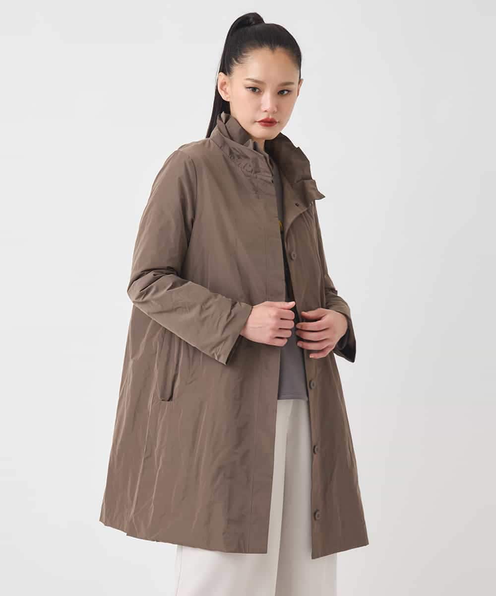 RBUCD01540 HIROKO BIS(ヒロコ ビス) メモリータフタフリルカラーコート ブラウン