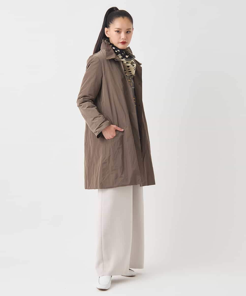 RBUCD01540 HIROKO BIS(ヒロコ ビス) メモリータフタフリルカラーコート ブラウン