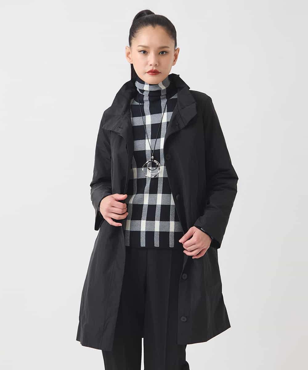 RBUCD01540 HIROKO BIS(ヒロコ ビス) メモリータフタフリルカラーコート ブラック