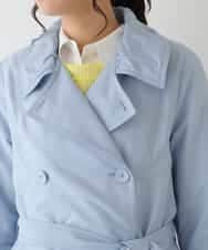 RBUDS10640 HIROKO BIS(ヒロコ ビス) 【洗える】デニム調タフタトレンチコート ライトブルー