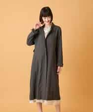 RBUED40450 HIROKO BIS(ヒロコ ビス) ドレープワッシャーロング丈コート ダークグレー