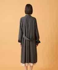 RBUED40450 HIROKO BIS(ヒロコ ビス) ドレープワッシャーロング丈コート ダークグレー