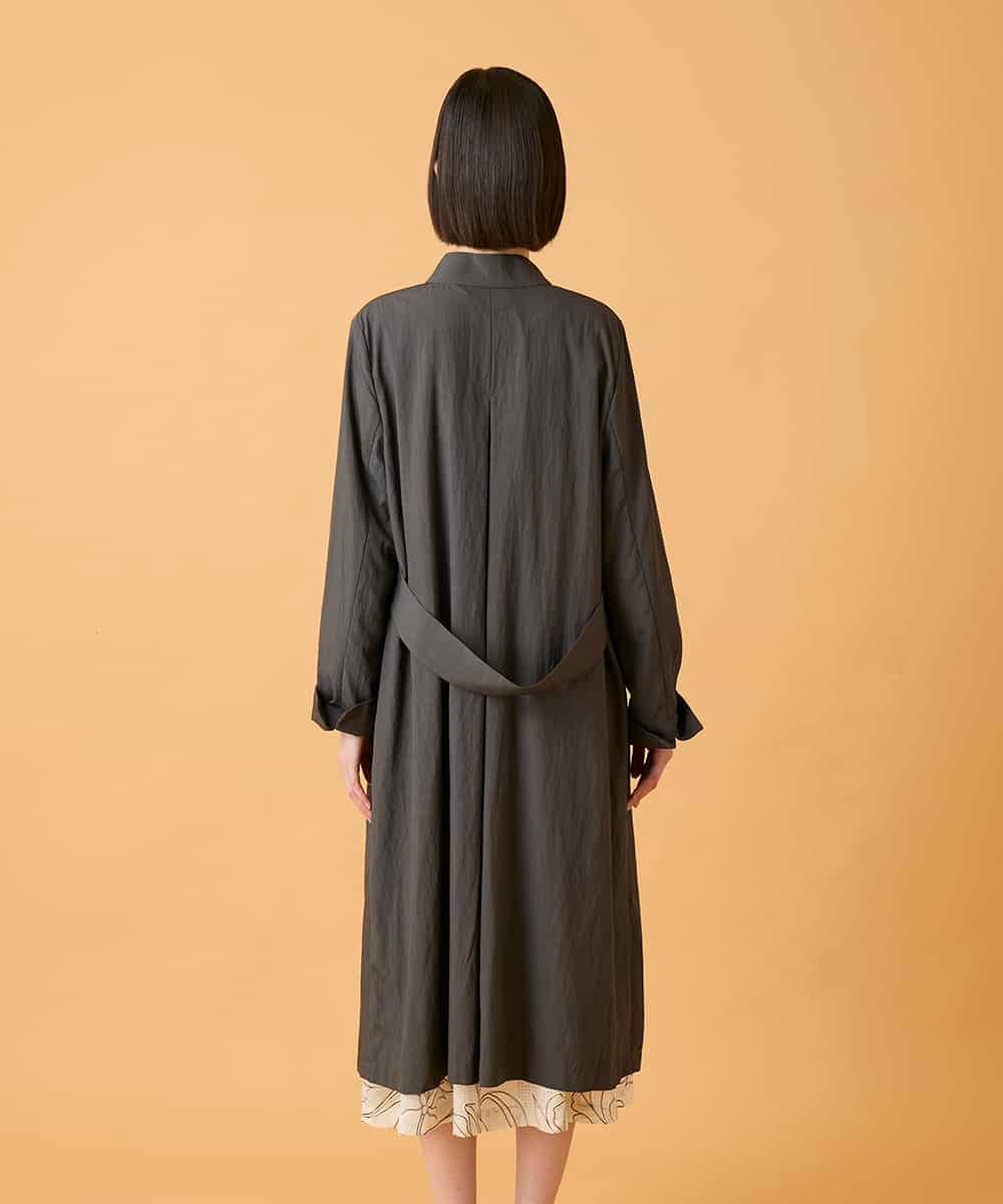 RBUED40450 HIROKO BIS(ヒロコ ビス) ドレープワッシャーロング丈コート ダークグレー