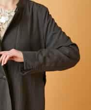 RBUED40450 HIROKO BIS(ヒロコ ビス) ドレープワッシャーロング丈コート ダークグレー