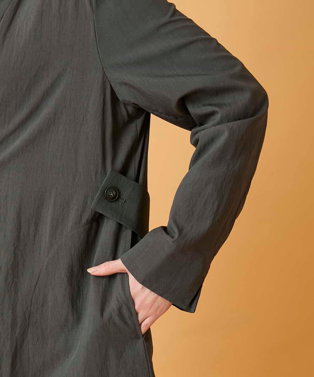 RBUED40450 HIROKO BIS(ヒロコ ビス) ドレープワッシャーロング丈コート ダークグレー