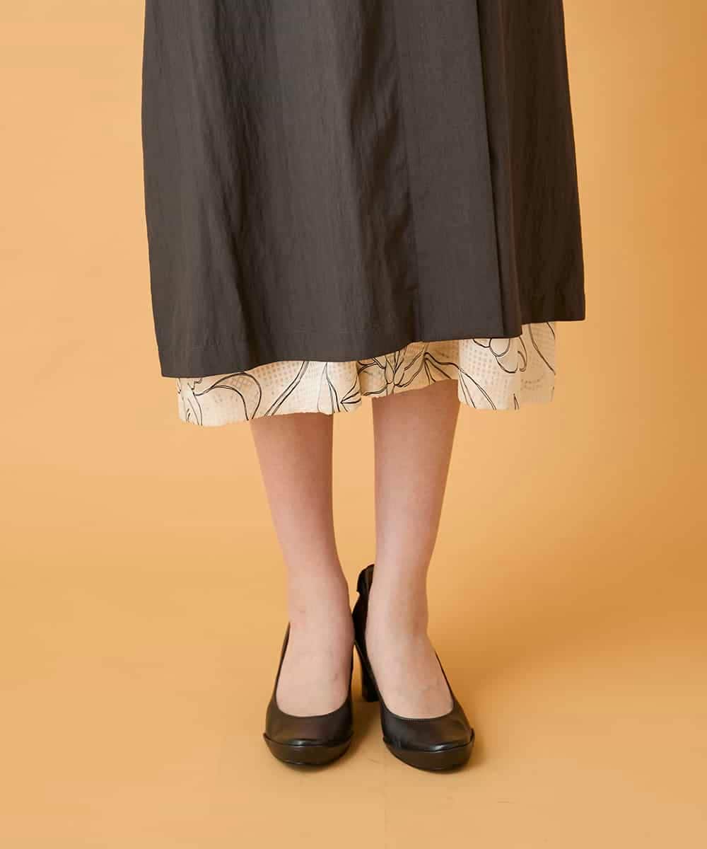 RBUED40450 HIROKO BIS(ヒロコ ビス) ドレープワッシャーロング丈コート ダークグレー