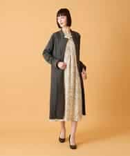 RBUED40450 HIROKO BIS(ヒロコ ビス) ドレープワッシャーロング丈コート ダークグレー