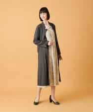 RBUED40450 HIROKO BIS(ヒロコ ビス) ドレープワッシャーロング丈コート ダークグレー