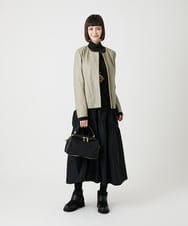RBWLE05810 HIROKO BIS(ヒロコ ビス) ラムレザーポンチジョイントジャケット ライトグレー