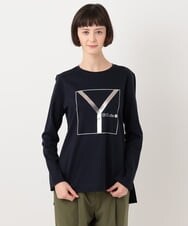 RCKLU20150 HIROKO BIS GRANDE(ヒロコ ビス グランデ) 【洗える】コットンポンチロゴTシャツ グレー