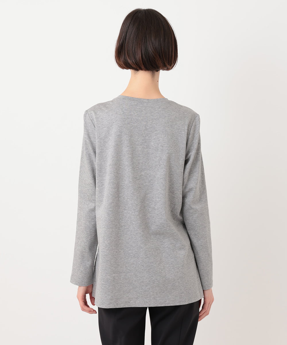 RCKLU20150 HIROKO BIS GRANDE(ヒロコ ビス グランデ) 【洗える】コットンポンチロゴTシャツ グレー