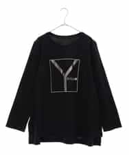 RCKLU20150 HIROKO BIS GRANDE(ヒロコ ビス グランデ) 【洗える】コットンポンチロゴTシャツ ネイビー