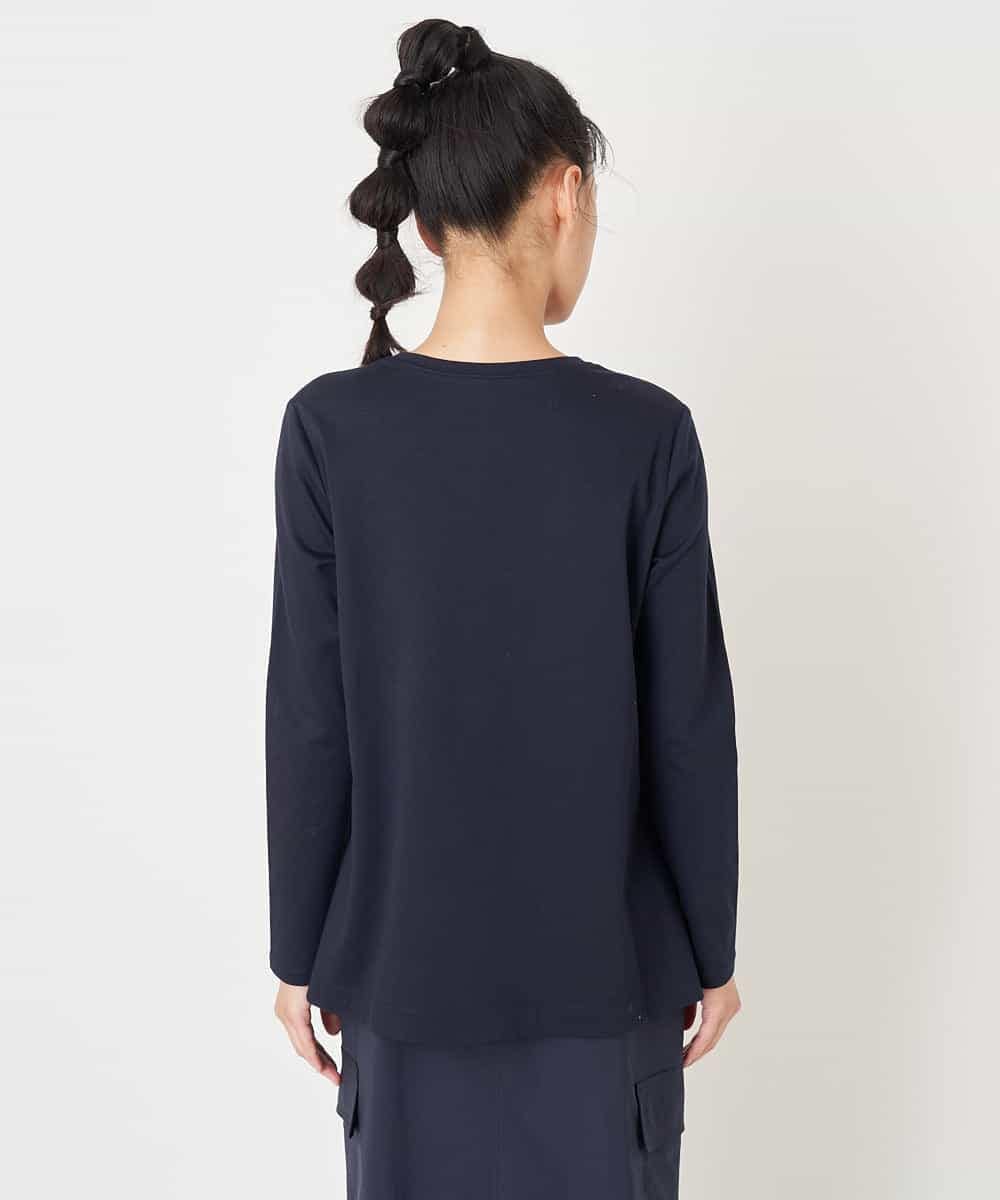 RCKLU20150 HIROKO BIS GRANDE(ヒロコ ビス グランデ) 【洗える】コットンポンチロゴTシャツ ネイビー