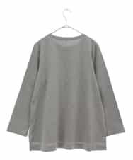 RCKLU20150 HIROKO BIS GRANDE(ヒロコ ビス グランデ) 【洗える】コットンポンチロゴTシャツ グレー