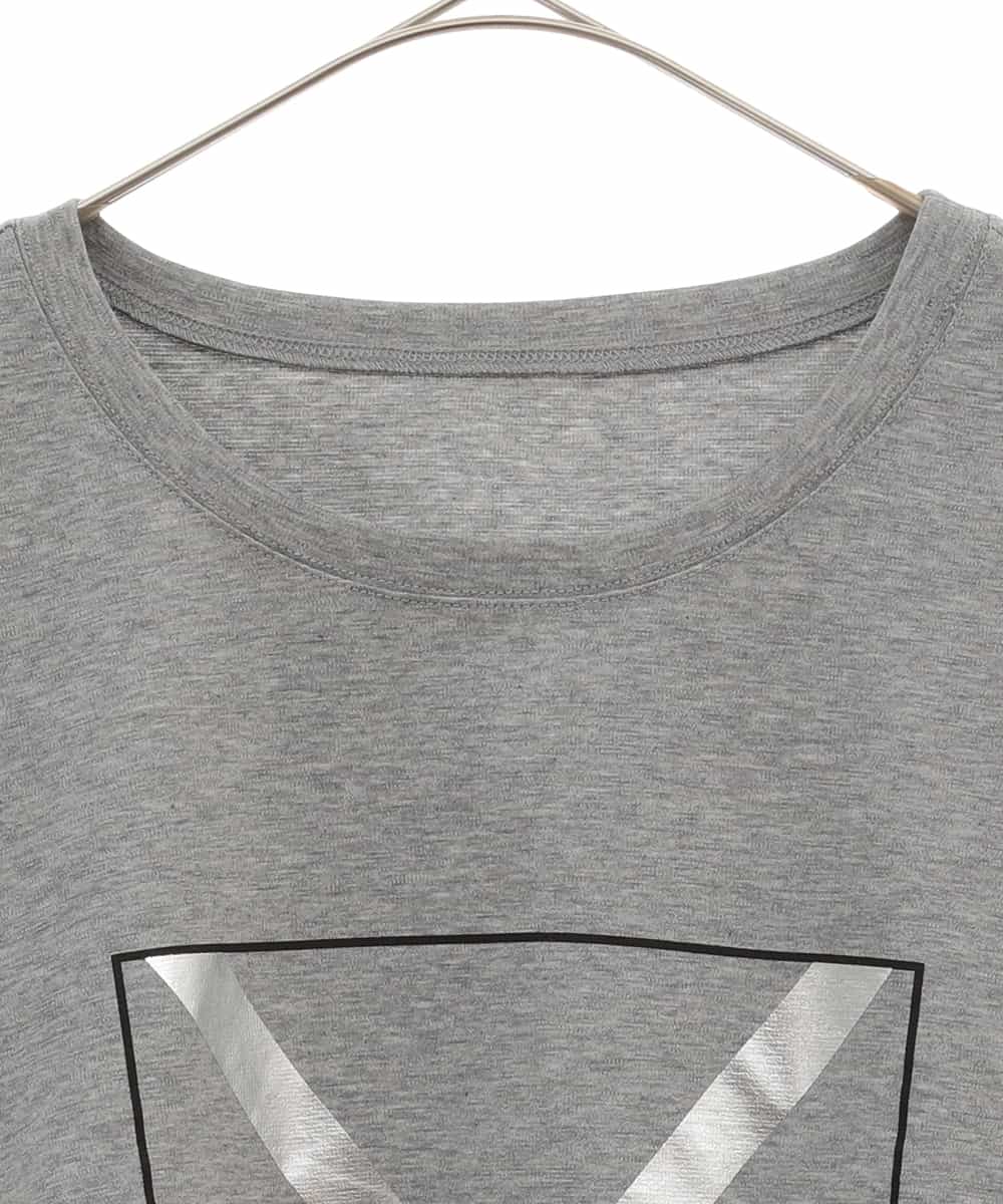 RCKLU20150 HIROKO BIS GRANDE(ヒロコ ビス グランデ) 【洗える】コットンポンチロゴTシャツ グレー