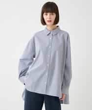 REBAA65250 HIROKO BIS(ヒロコ ビス) オーバーシルエットフレアシャツ /洗濯機で洗える ネイビー