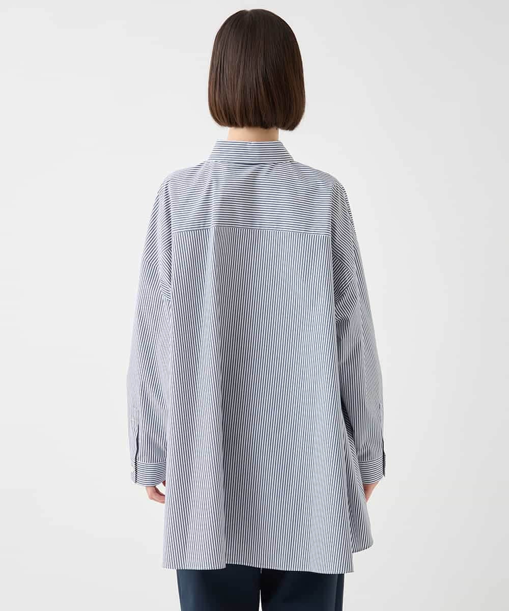 REBAA65250 HIROKO BIS(ヒロコ ビス) オーバーシルエットフレアシャツ /洗濯機で洗える ネイビー