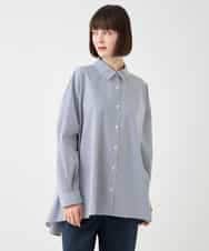 REBAA65250 HIROKO BIS(ヒロコ ビス) オーバーシルエットフレアシャツ /洗濯機で洗える ネイビー