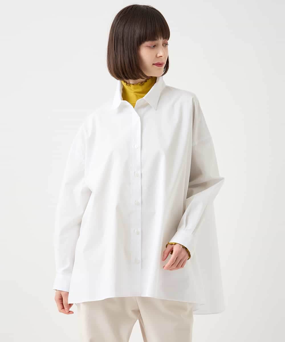 REBAA65250 HIROKO BIS(ヒロコ ビス) オーバーシルエットフレアシャツ /洗濯機で洗える ネイビー