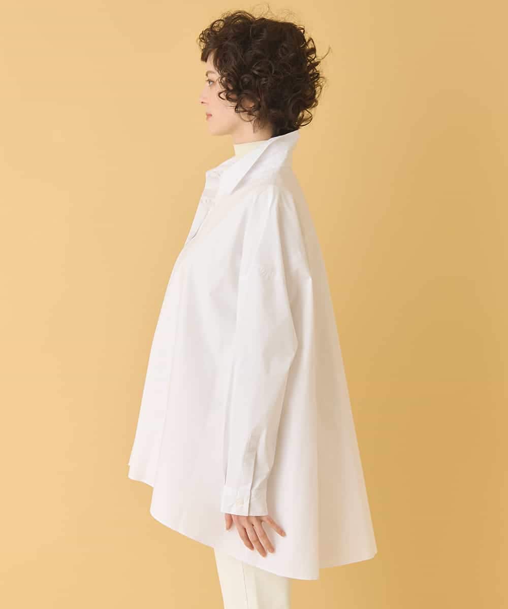 REBAA65250 HIROKO BIS(ヒロコ ビス) オーバーシルエットフレアシャツ /洗濯機で洗える ホワイト