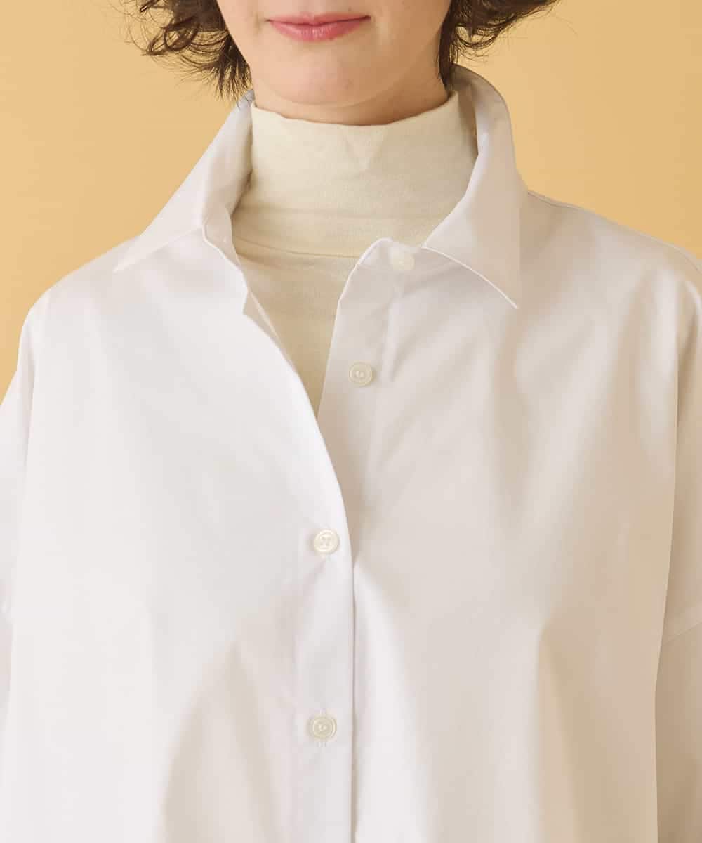 REBAA65250 HIROKO BIS(ヒロコ ビス) オーバーシルエットフレアシャツ /洗濯機で洗える ホワイト