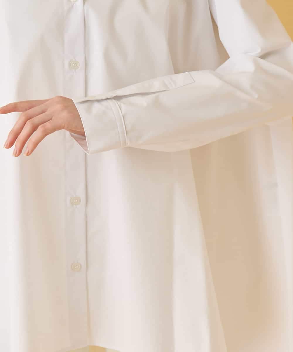 REBAA65250 HIROKO BIS(ヒロコ ビス) オーバーシルエットフレアシャツ /洗濯機で洗える ホワイト