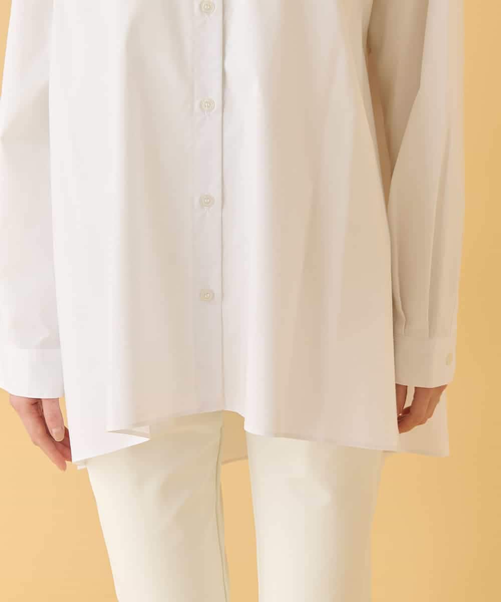 REBAA65250 HIROKO BIS(ヒロコ ビス) オーバーシルエットフレアシャツ /洗濯機で洗える ホワイト