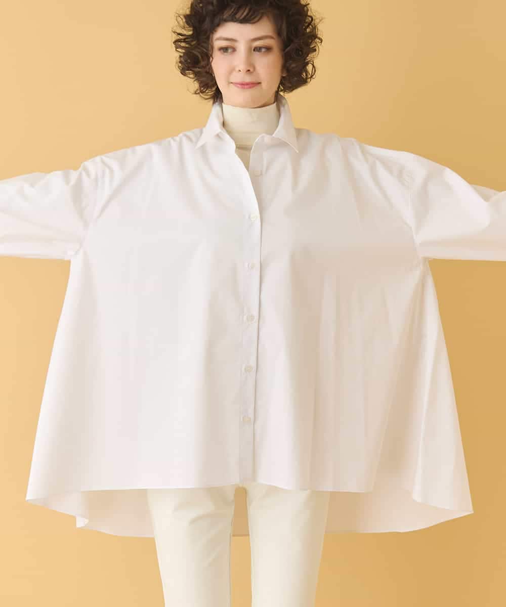 REBAA65250 HIROKO BIS(ヒロコ ビス) オーバーシルエットフレアシャツ /洗濯機で洗える ホワイト