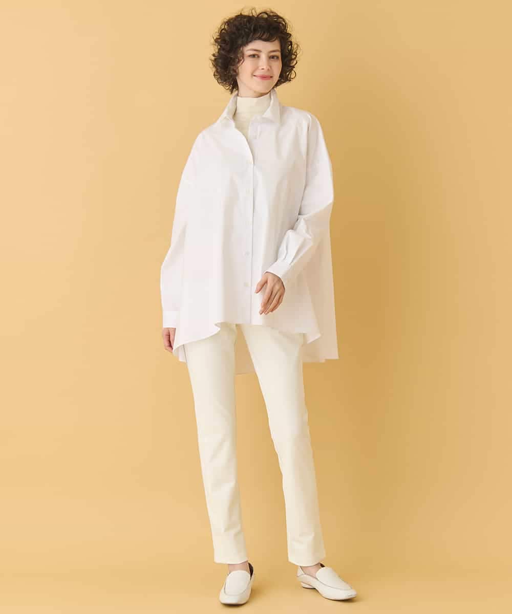 REBAA65250 HIROKO BIS(ヒロコ ビス) オーバーシルエットフレアシャツ /洗濯機で洗える ホワイト