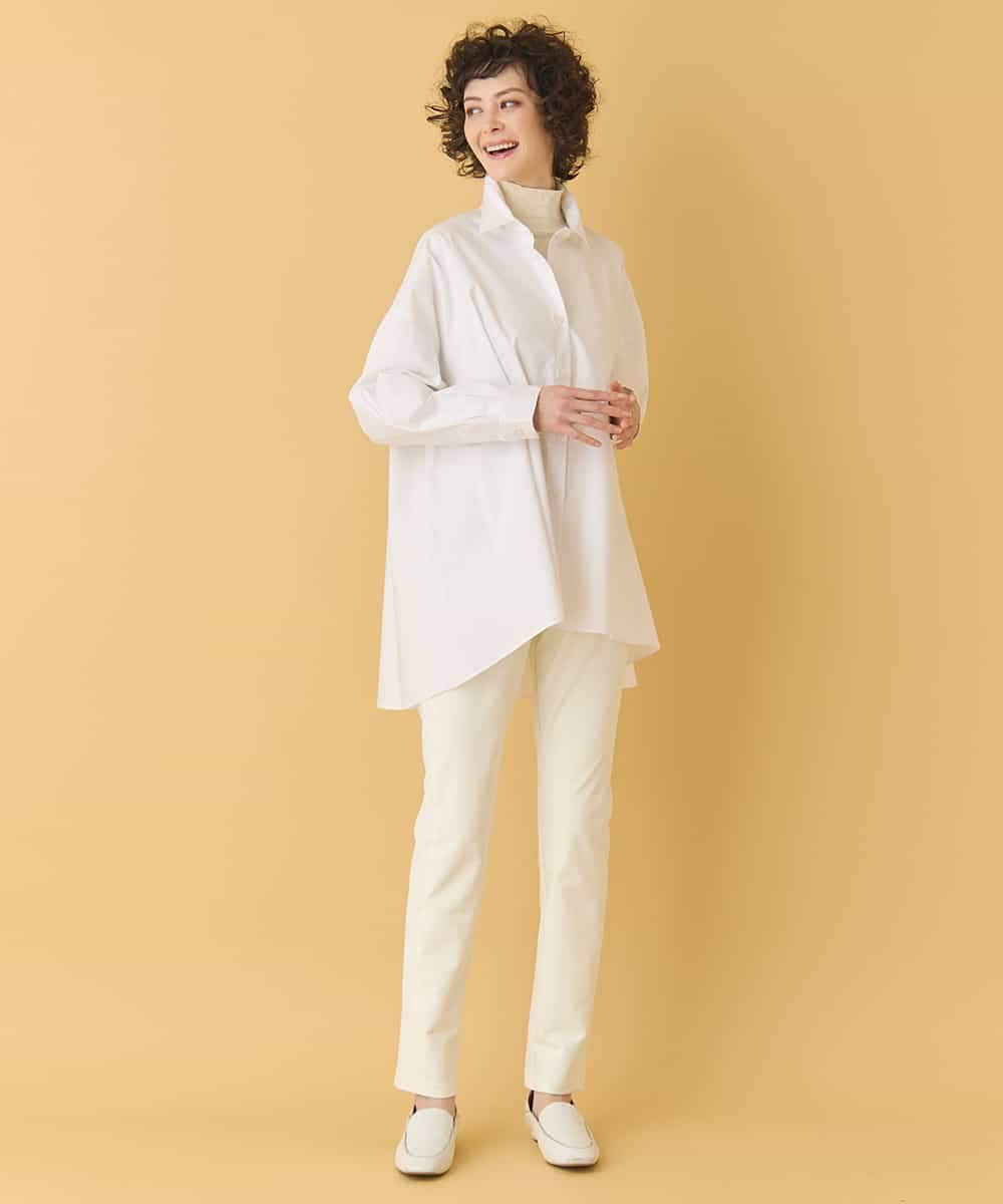 REBAA65250 HIROKO BIS(ヒロコ ビス) オーバーシルエットフレアシャツ /洗濯機で洗える ホワイト