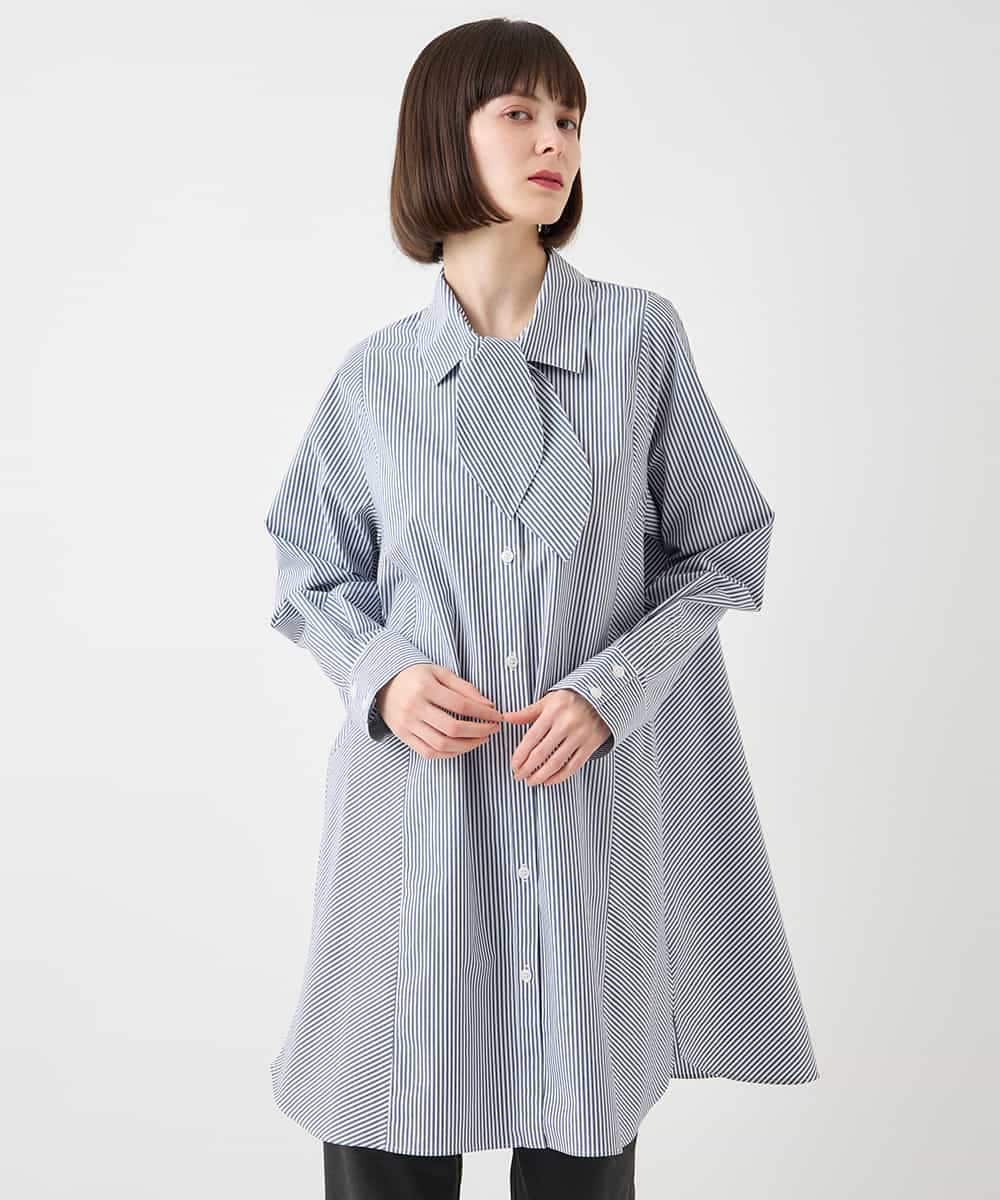 REBAA66280 HIROKO BIS(ヒロコ ビス) ボウネックチュニックシャツ /洗濯機で洗える ネイビー