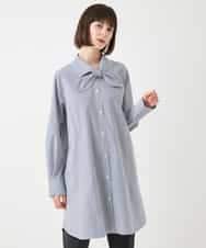 REBAA66280 HIROKO BIS(ヒロコ ビス) ボウネックチュニックシャツ /洗濯機で洗える ネイビー