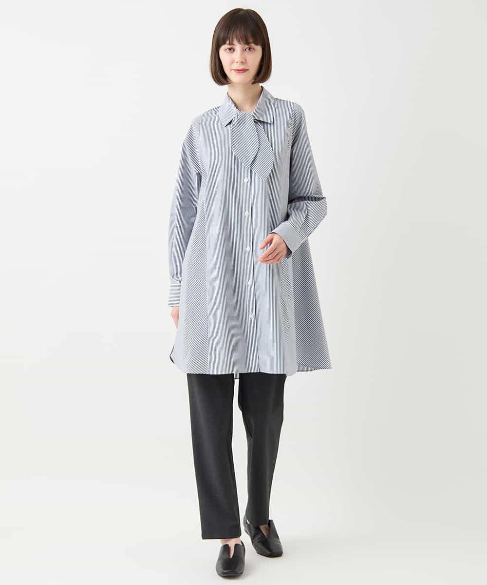 REBAA66280 HIROKO BIS(ヒロコ ビス) ボウネックチュニックシャツ /洗濯機で洗える ネイビー