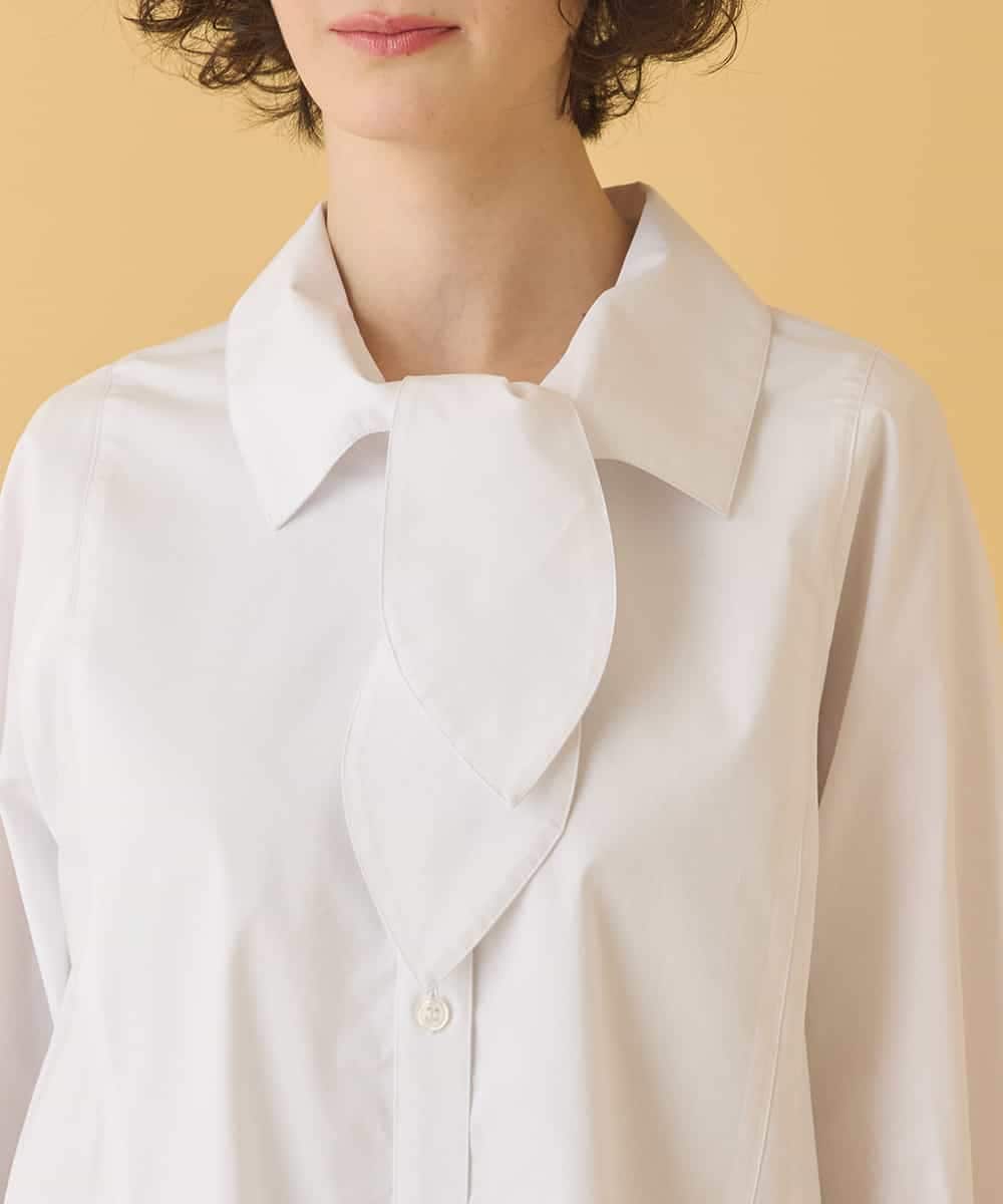 REBAA66280 HIROKO BIS(ヒロコ ビス) ボウネックチュニックシャツ /洗濯機で洗える ホワイト