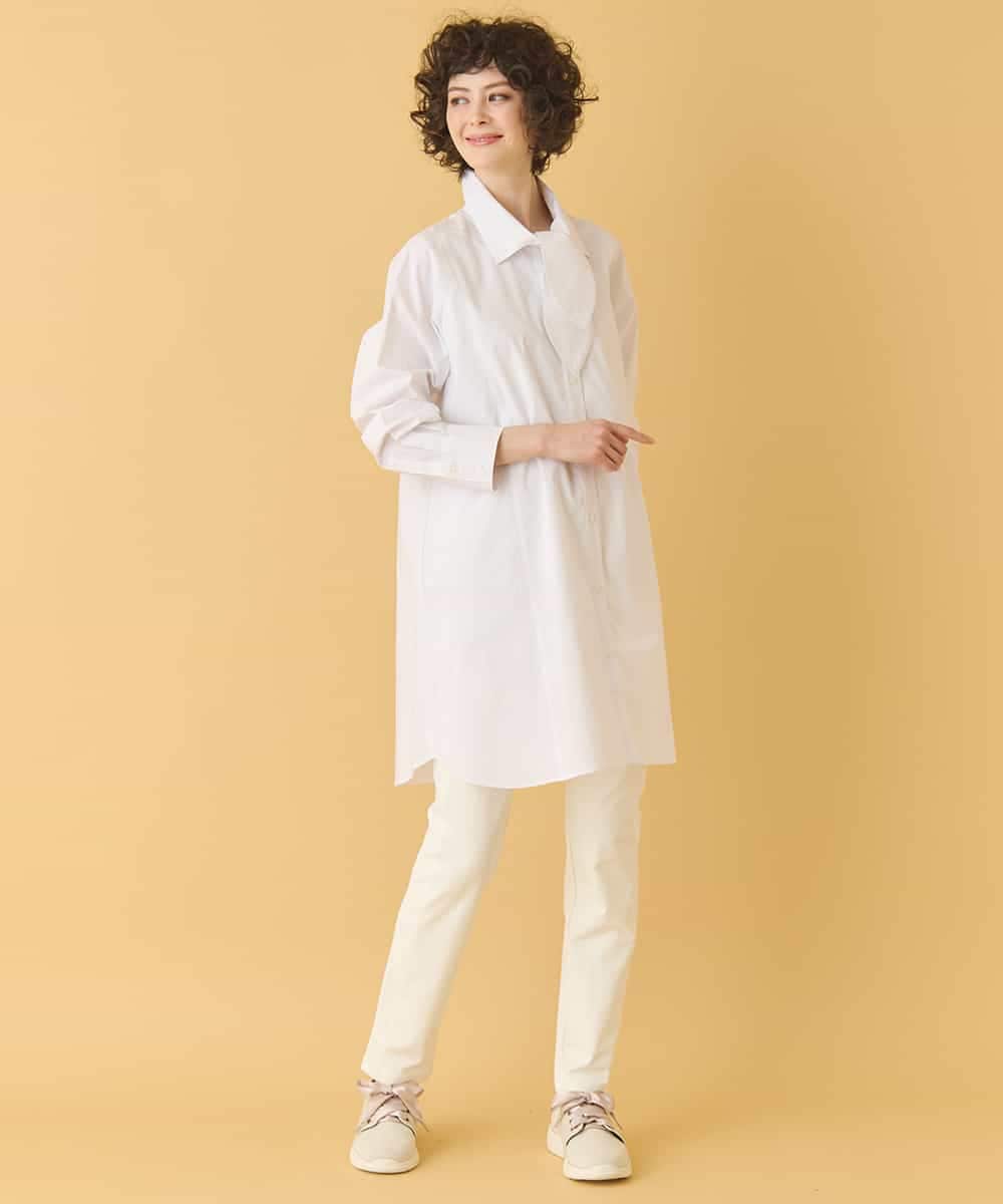 REBAA66280 HIROKO BIS(ヒロコ ビス) ボウネックチュニックシャツ /洗濯機で洗える ホワイト