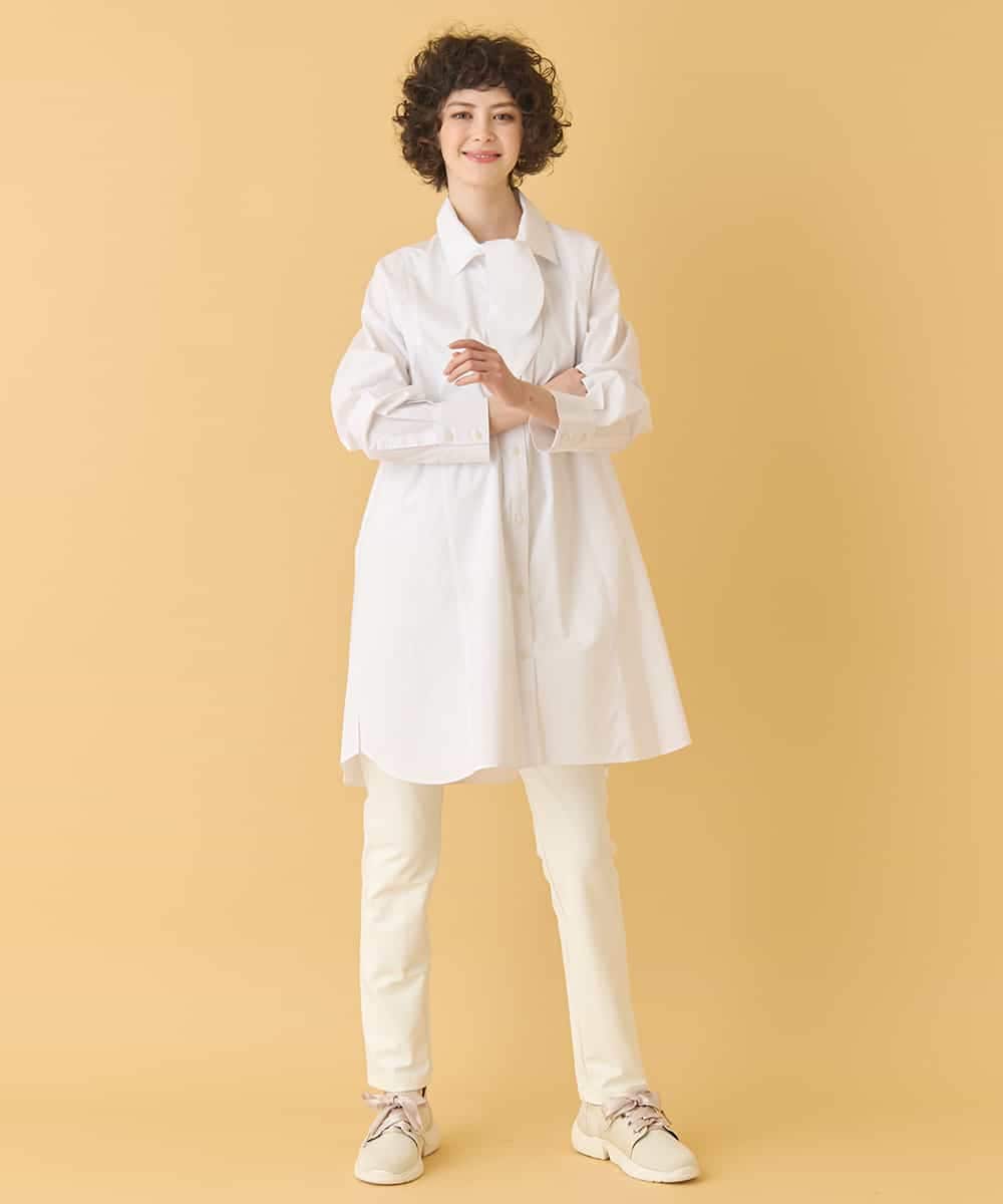 REBAA66280 HIROKO BIS(ヒロコ ビス) ボウネックチュニックシャツ /洗濯機で洗える ホワイト