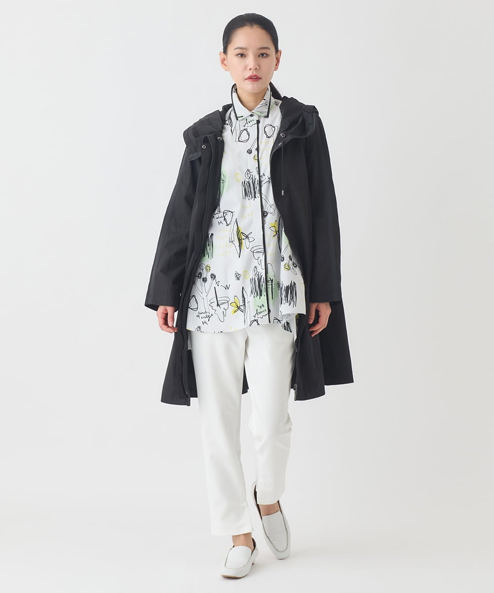 REBDD51270 HIROKO BIS(ヒロコ ビス) POPプリントストライプブラウス /洗濯機で洗える ホワイト