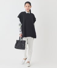 REBDD51270 HIROKO BIS(ヒロコ ビス) POPプリントストライプブラウス /洗濯機で洗える ホワイト