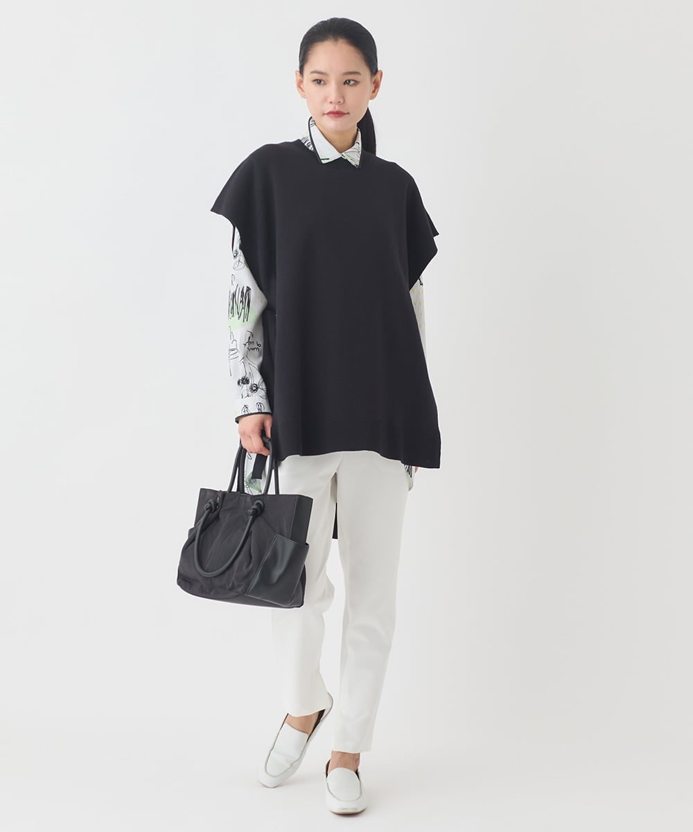 REBDD51270 HIROKO BIS(ヒロコ ビス) POPプリントストライプブラウス /洗濯機で洗える ホワイト