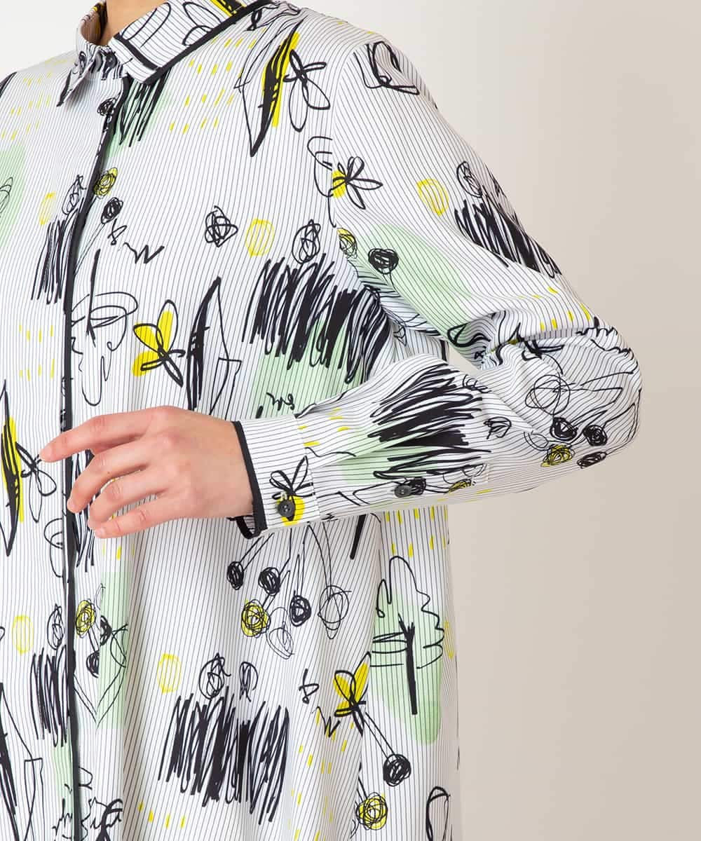 REBDD51270 HIROKO BIS(ヒロコ ビス) 【先行予約】POPプリントストライプブラウス ホワイト