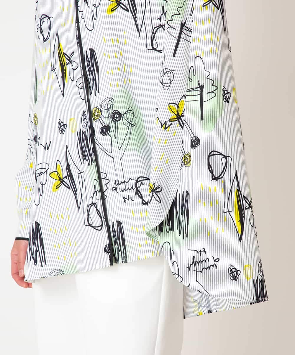 REBDD51270 HIROKO BIS(ヒロコ ビス) 【先行予約】POPプリントストライプブラウス ホワイト