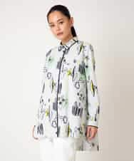 REBDD51270 HIROKO BIS(ヒロコ ビス) 【先行予約】POPプリントストライプブラウス ホワイト