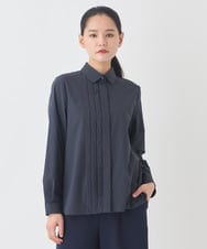 REBDD70230 HIROKO BIS(ヒロコ ビス) タックデザインタイプライターシャツ /洗濯機で洗える ネイビー