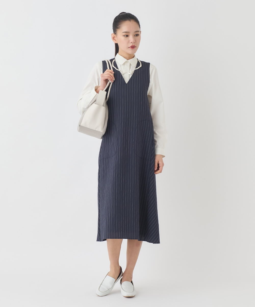 REBDD70230 HIROKO BIS(ヒロコ ビス) タックデザインタイプライターシャツ /洗濯機で洗える ホワイト