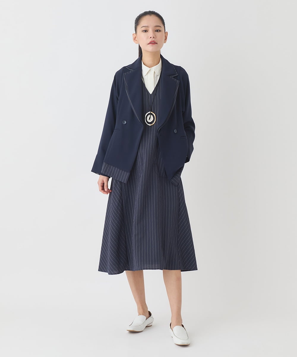 REBDD70230 HIROKO BIS(ヒロコ ビス) タックデザインタイプライターシャツ /洗濯機で洗える ホワイト