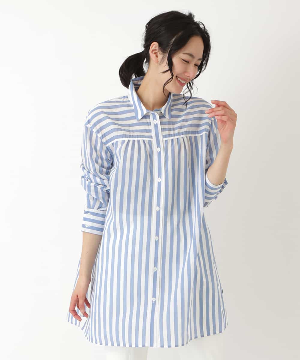 洗える ストライプロングシャツ ブラウス シャツ Hiroko Bis ヒロコ ビス イトキンオンラインストア