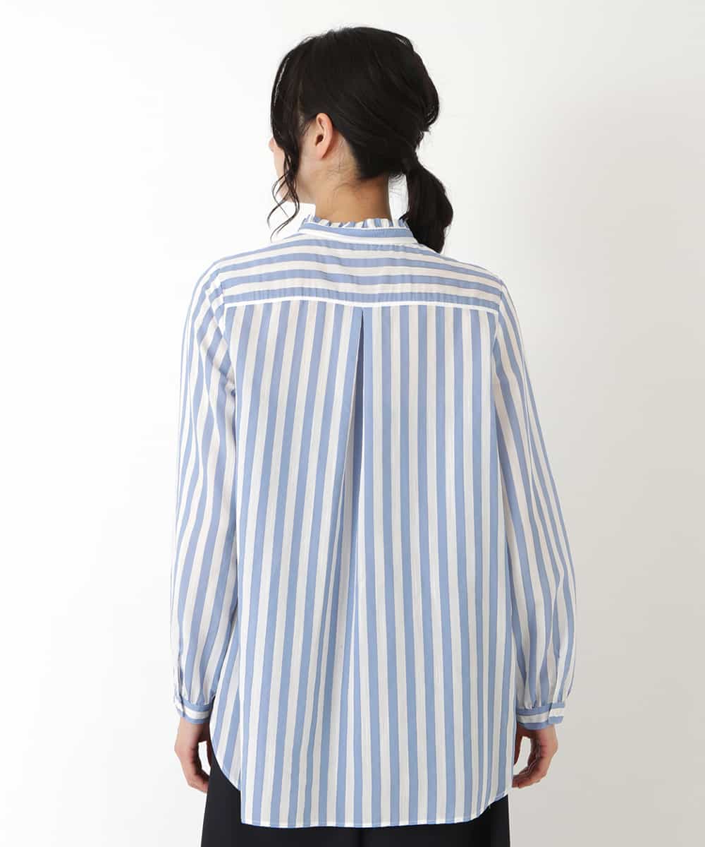 洗える バンドカラーストライプシャツ ブラウス シャツ Hiroko Bis ヒロコ ビス イトキンオンラインストア