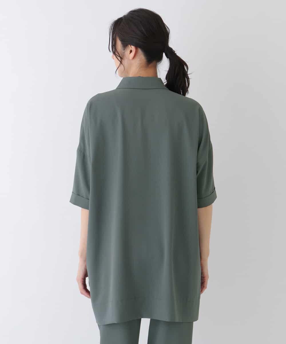 REBFT70230 HIROKO BIS(ヒロコ ビス) 【洗える】コンフォートオーバーシルエットシャツ カーキ