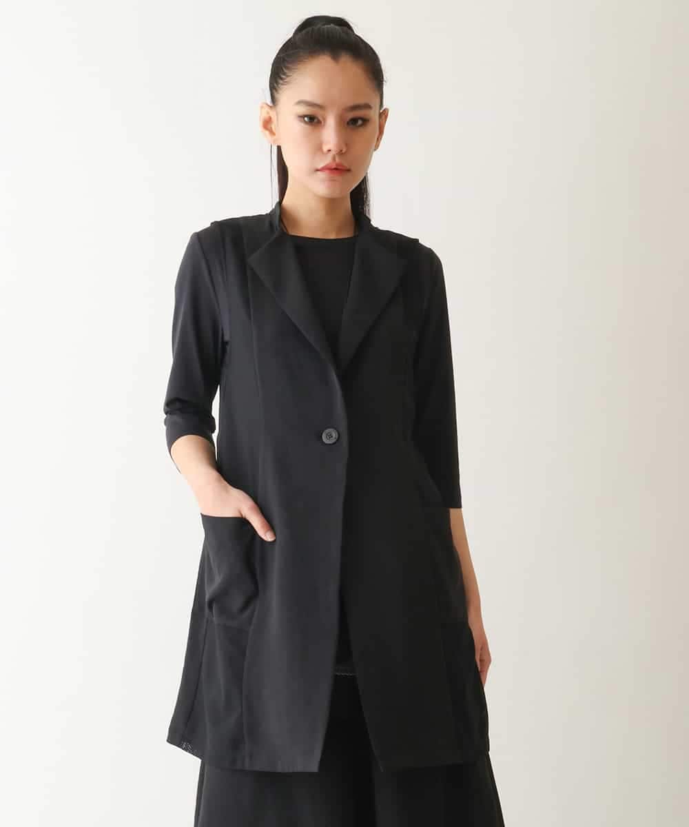 REBIB60270 HIROKO BIS 【数量限定予約商品/接触冷感/UVカット/吸汗速乾】サイドメッシュデザインジレ /洗濯機で洗える